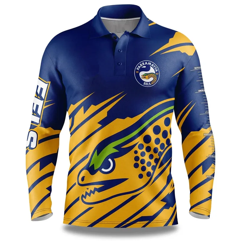 

2024 PARRAMATTA EELS, рыболовная рубашка для взрослых, Джерси для регби 2024/25 Eels, рыбопоисковая рубашка, размер S-5XL
