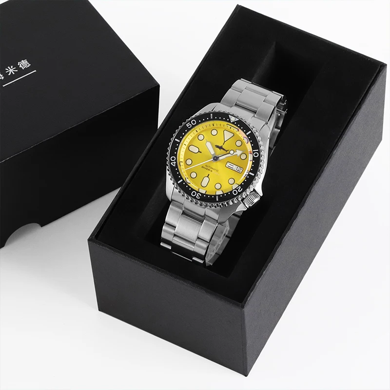 Heimdallr SKX007 Diver Watch Mens NH36A Automatic Self Winding Sapphire Jubilee Bracelet 200M Stainless Mechanical Watches
