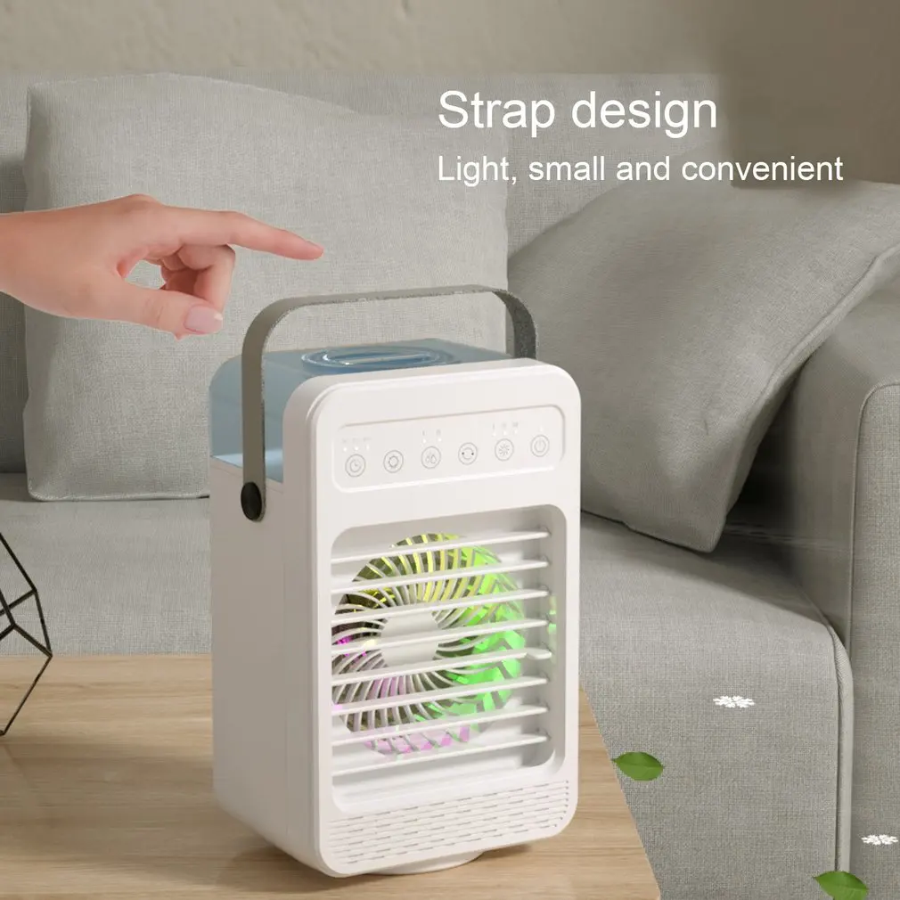 

Portable Air Conditioner Fan Personal Evaporative USB Air Cooler Purifier Humidifier Desktop Cooling Fan with LED Light