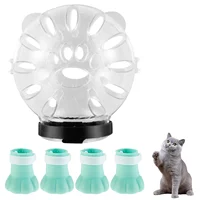 Cat Muzzle with 4Pcs Paw Cover Anti Bite Breathable Space Hood Cats Helmet Prevent Cats Small Dogs From Biting for Grooming 1