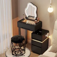 Commode pour petit appartement, Table de chevet pour chambre à coucher, moderne, Simple, intelligente, coffre de chambre principale, Table de maquillage intégrée 4