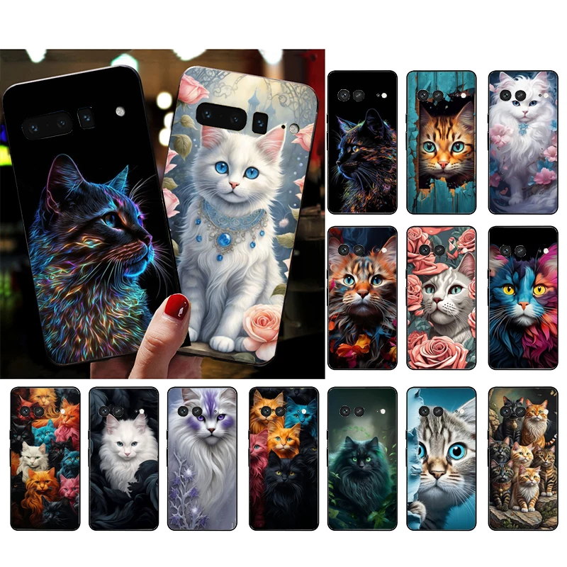 

Cat Art Phone Case For Google Pixel 8 7 Pro 7A 7 6A 6 Pro 5A 4A 3A Pixel 4 XL Pixel 5 6 4 3 3A XL