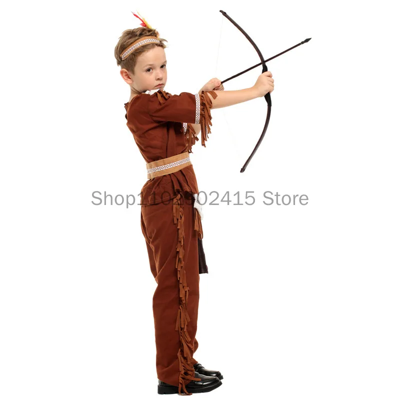 MedievalKidsArcherCosplayCostumeBoysIndianHunterCostumePrince