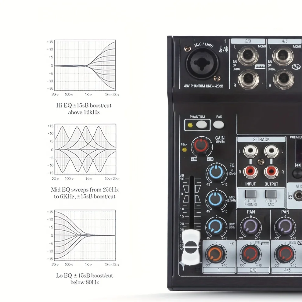 Portable Mixing Console 4 Channels Soundcard USB Play Record Computer Playback Mini Audio Mixer Broadcast Podcast TG502