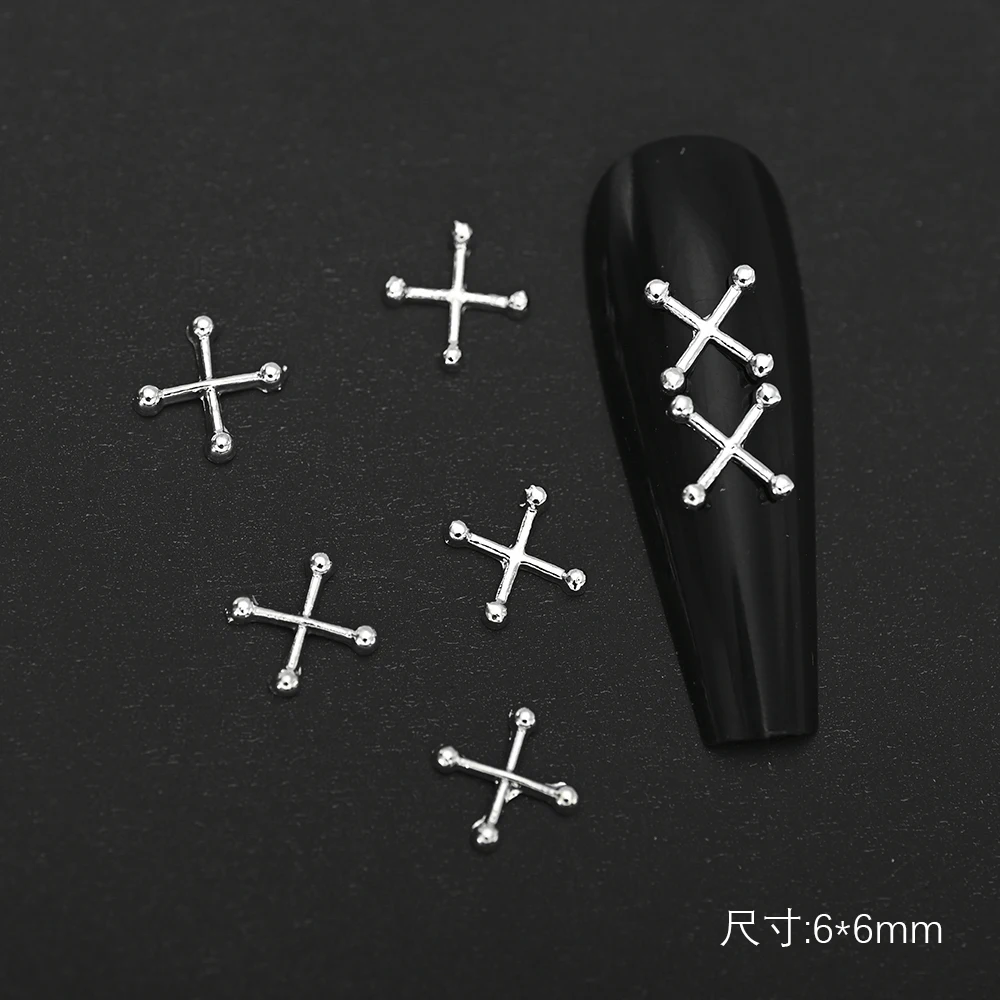 120-teiliges Nagel-Deko-Set Mit Schädel & Kreuz – Metall-Charms Für Coole Nail-Art