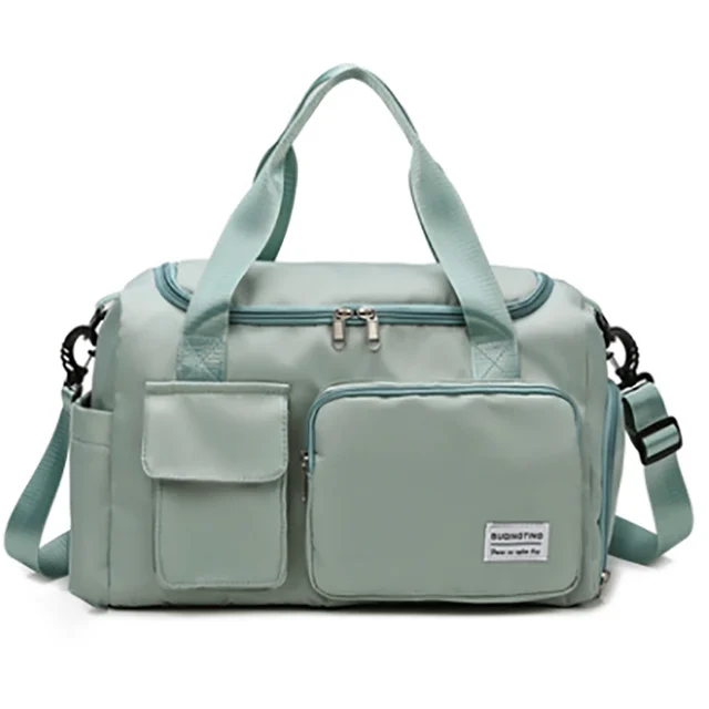 New Travel Bags Hand Luggage Waterproof Sports Fitness Yoga Gym Large Capacity For Women light green(big)