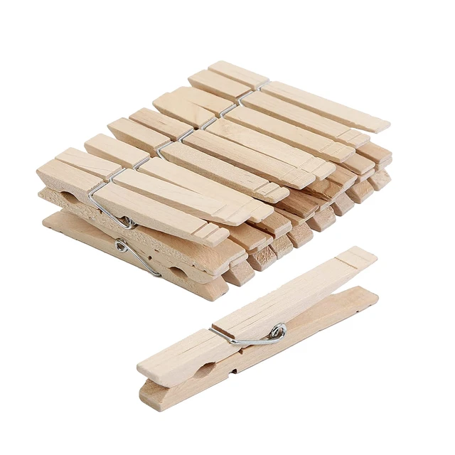 Wood Clothes Pins Pegs Old School 50 Count Round Clothespins