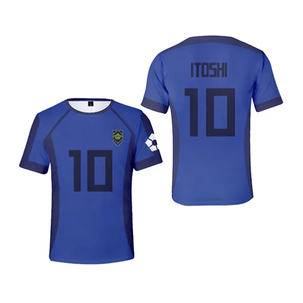 Men T-shirt Anime Japanese Blue Lock Isagi Yoichi Football Jersey 3d Print Tshirt Cosplay Hyoma Chigiri Meguru T shirt Tops Boy 3