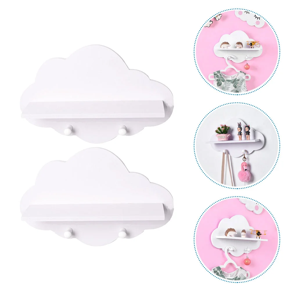 

2 Pcs Ornament Display Stand Shelf Bathroom No Punch Rack Household Storage Stands Wall Holder Holders Child