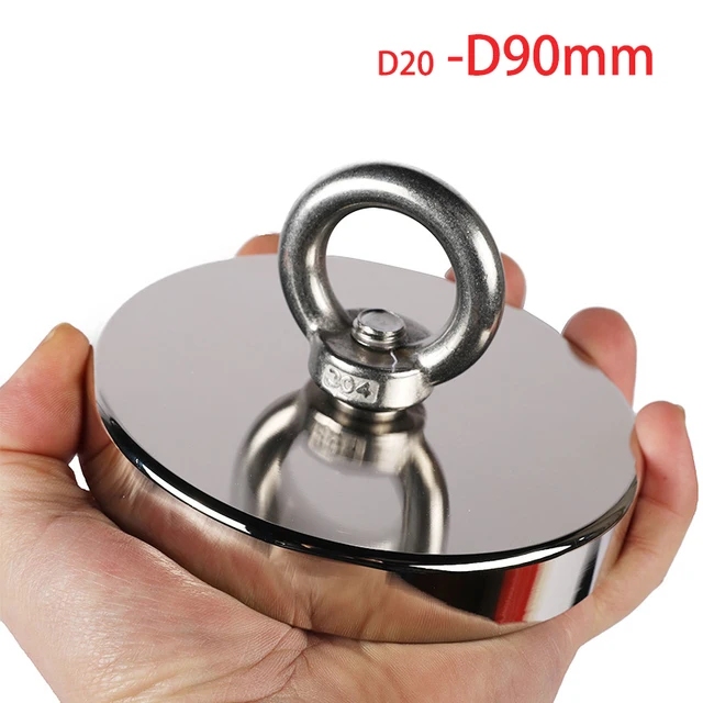 Fishing Magnets, 110lb 242lb 529lb 771lb Pull Force Super Strong Heavy Duty Rare Earth Neodymium Search Magnet For River Fishing 1