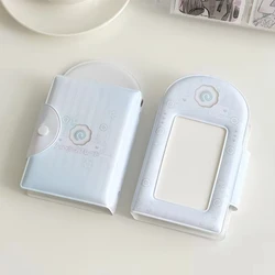 Square Cartoon Photo Album with 32 Slots - Sweet Design Card Holder and Collector's Book (Blue)