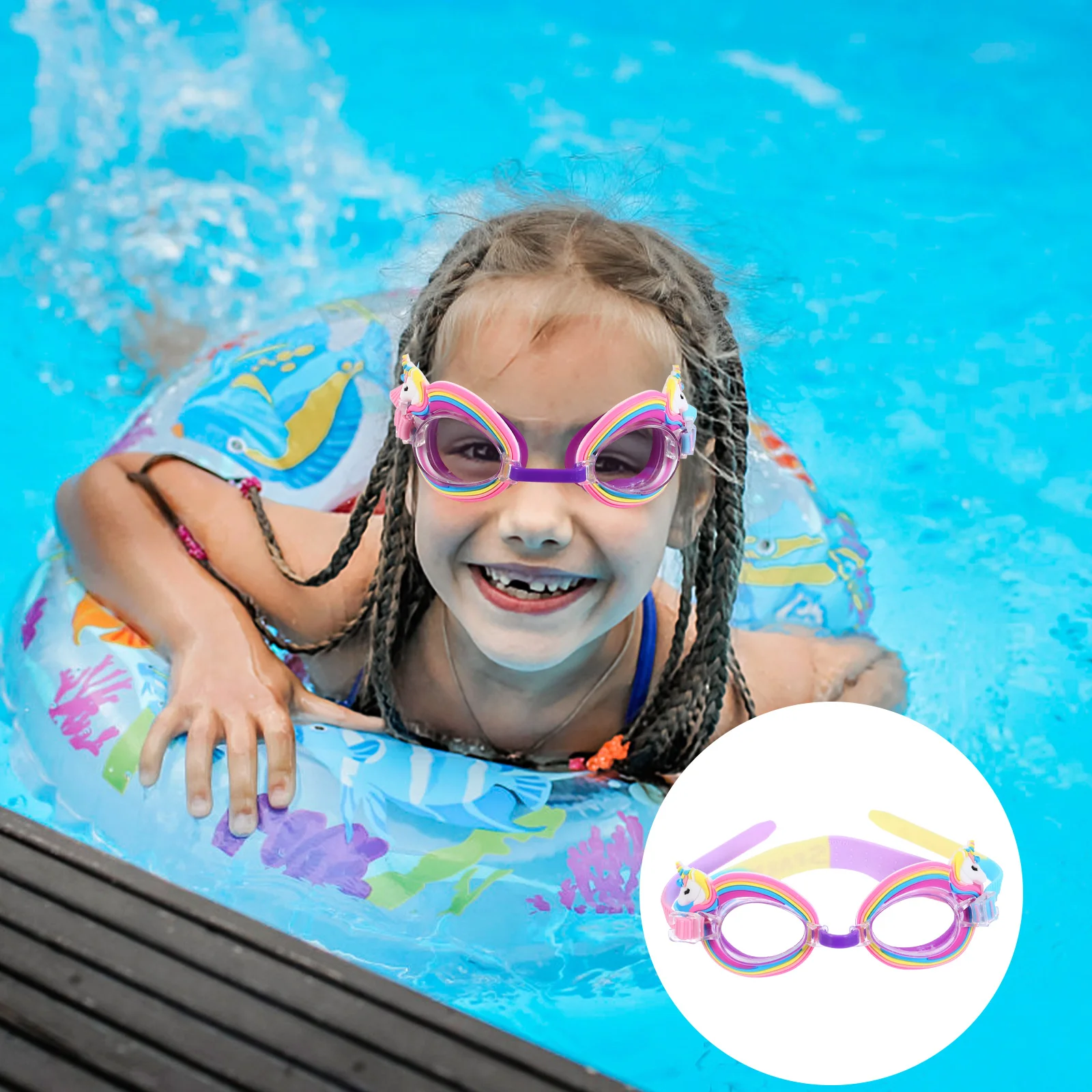 Goggles Swimming Kids Swim Goggle Glasses Pool Water Anti Fog Toddler Girls Underwater Unicorn For Child Beach Uv 4