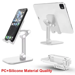 Foldable Three - Section Adjustable Phone and Tablet Holder in Durable ABS Material (WHITE)