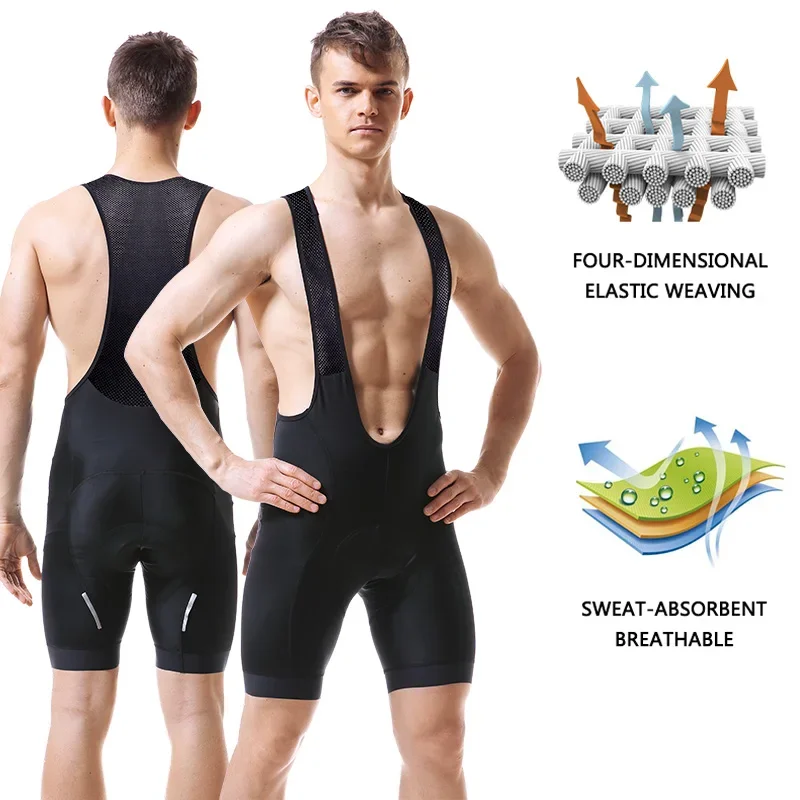 Cycling Bib Shorts With 5cm Italy Grippers 5D GEL Pad