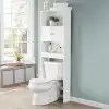 Over-The-Toilet Bathroom Space Saver Storage Cabinet, 3 Shelves, White 1