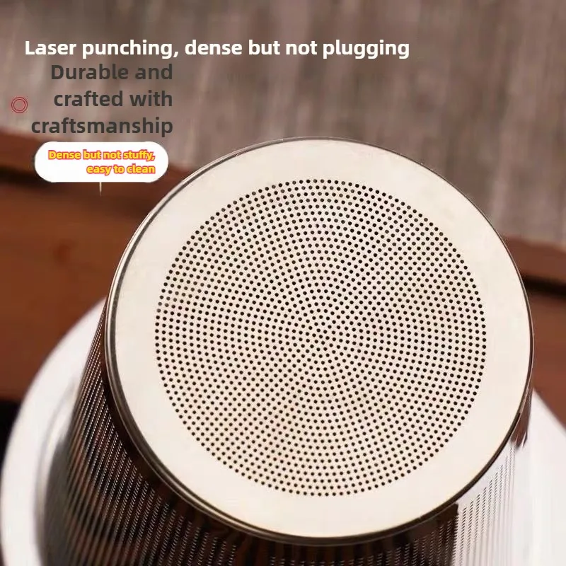 Feinmaschiger Teefilter aus Edelstahl mit Doppelgriffdeckel, auslaufsicher, zum Aufhängen, für Zuhause und Büro_voghion.com
