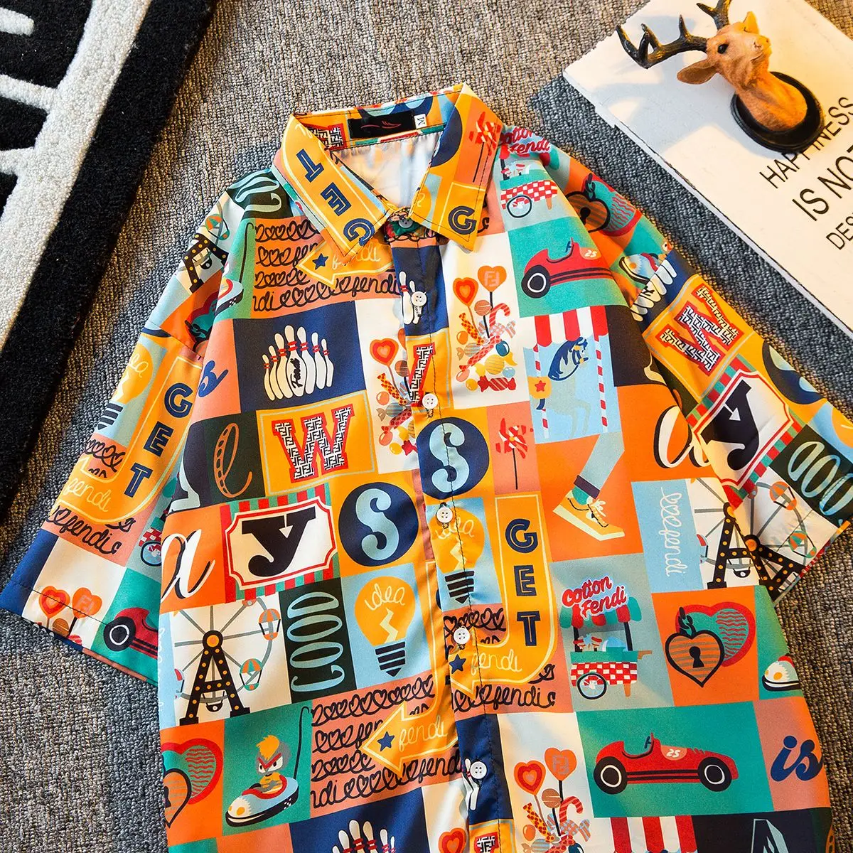 Couple floral shirt men's summer short sleeved design retro trend vacation leisure  half sleeved  mens shirts