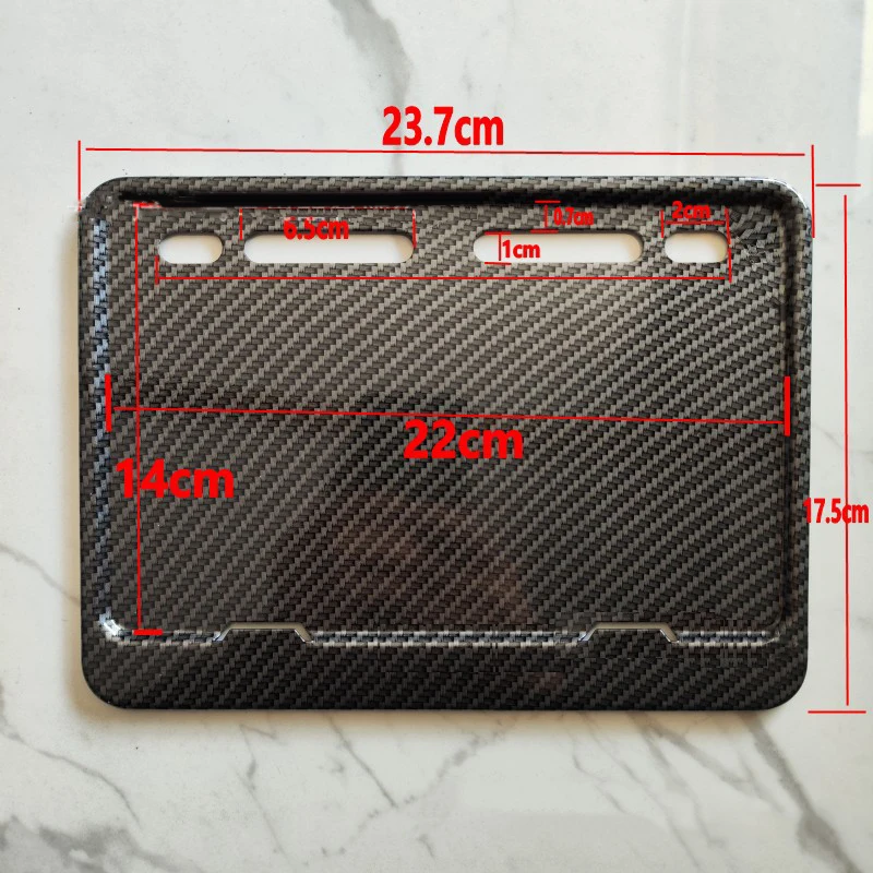 Black/Carbon Texture License Plate Frames License Plate Holders Universal Motorcycle Rustproof For Front Rear