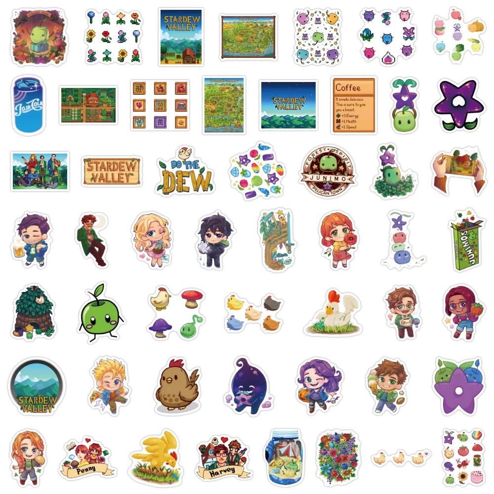 Stardew Valley Themed Cartoon Sticker Pack - Fun Decorative Stickers