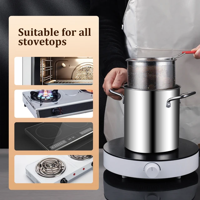 Stainless Steel Deep Frying Pot with Basket 3
