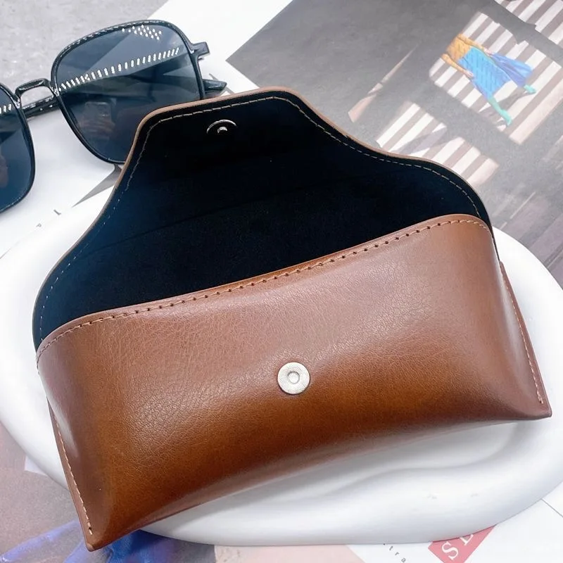 Women And Men's Sunglasses Case Suit PU Leather Hanging Neck Glasses Holder Portable Sleeve With Lanyard For Business Travel