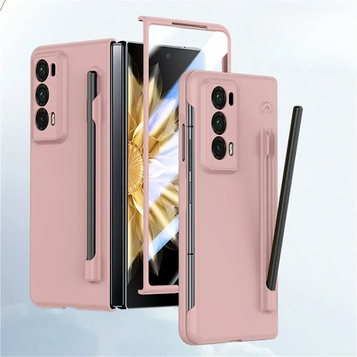 Matte Armor Shockproof Phone Case with S Pen Holder - Hard Shell Protection