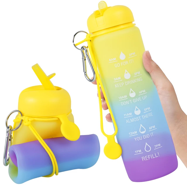 600ml Leak Proof Foldable Sports Water Bottles Silicone Travel Water Bottle  Collapsible and Lightweight for Sports Gym Camping - AliExpress