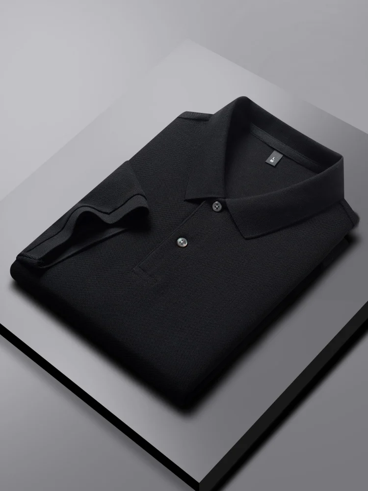 100% pure cotton luxury brand men's short sleeved polo shirt summer fashion stripe classic golf top casual silk business T-shirt 110 Se8e21ebdfc414a52bc30817323f33062I