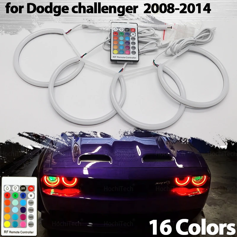 Per Dodge Challenger 2008-2014 Demon Eye Telecomando Rgb Smd Cotton Led Angel Eye Halo Ring