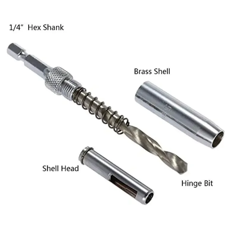 

Zezzo® Self Centering Drill Bits HSS Hinge Center Hexagon Drill Bits Door Cabinet Positioning Hole Puncher Tool For Woodworking