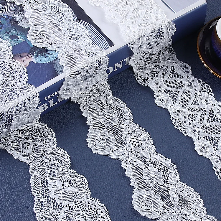 

5cm Elastic Lace Cuffs Lace Fabric Webbing Decoration Gift Packing Material African Lace Fabric White Dress Lace Fabric