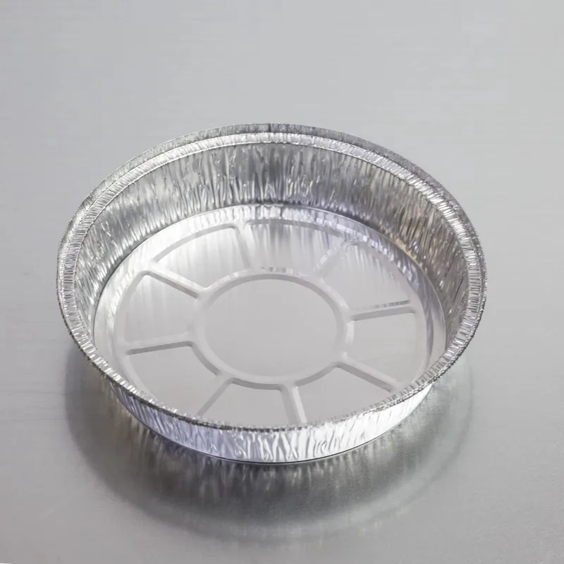 Aluminum Pans 7 8 9 10 Inch Round Pizza Pan Baking Tray Aluminium Foil Food Containers With Lid 50Pc