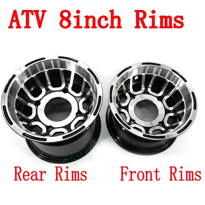 Atv Accessories Front And Rear Wheel Hub 8 Inch Go-kart Off-road 4 Wheel Aluminum Rims For 19 /20 /21x7.00-8 18 /20x9.50-8 Tyre