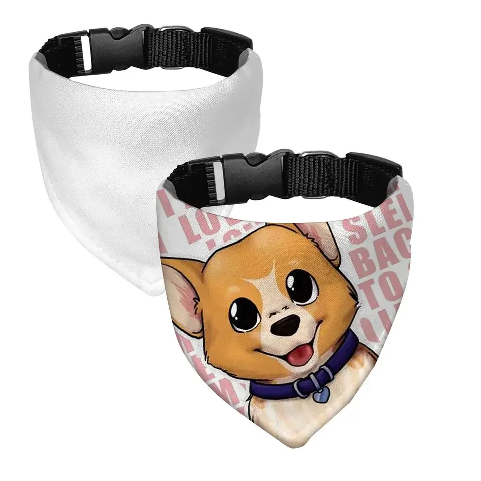 Thermal Sublimation White Blank Dog Pet Triangle Scarf Saliva Towel Puppy Cats Bandanas Bibs Decoration small animal clothes