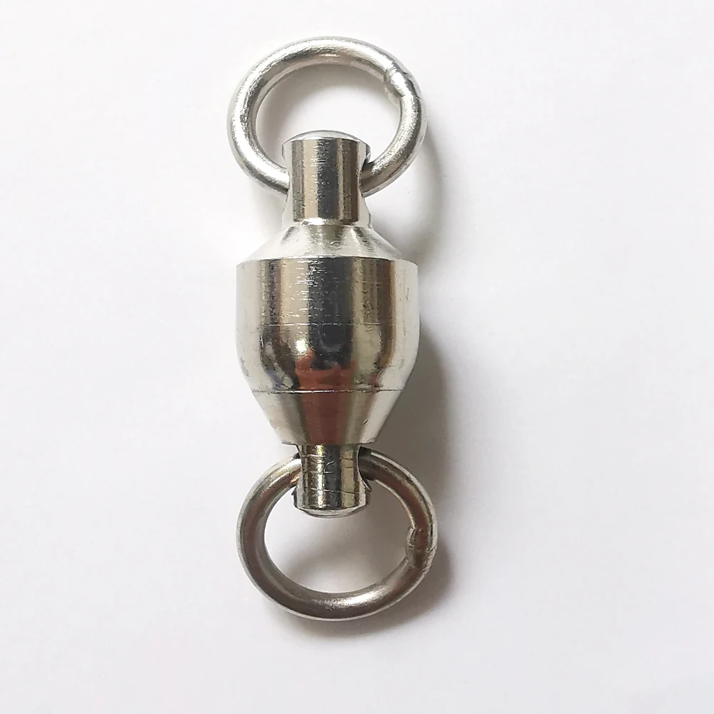 Fishing Connector 100pcs Heavy Duty Ball Bearing Fishing Connector Rolling Swivel Stainless Steel Solid Ring Fishing Accessories
