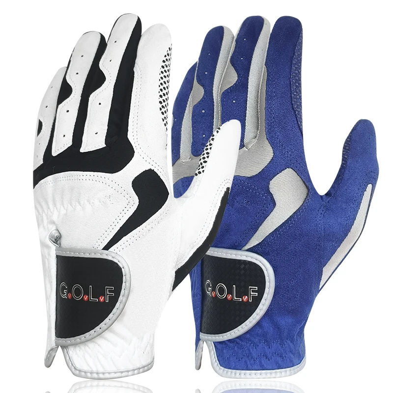 Gvovlvf Heren Golfhandschoen Een Pc 2 Kleuropties Verbeterd Grip Systeem Cool Comfortabel Blauw Wit Kleur Links Rechts Nieuw