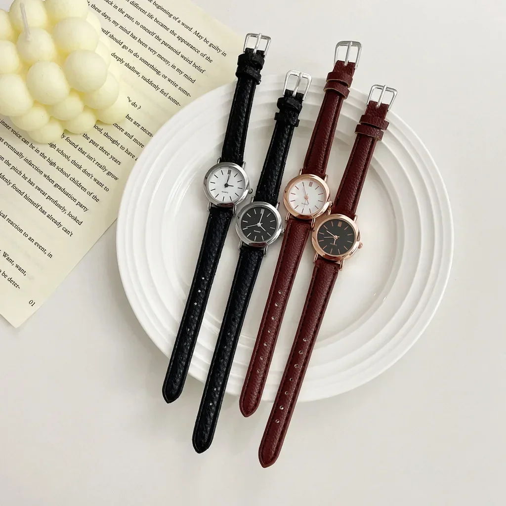 Orologio Donna Minimalista Ultra Sottile Al Quarzo - Quadrante Con Grandi Numeri E Lancetta Luminosa, Impermeabile