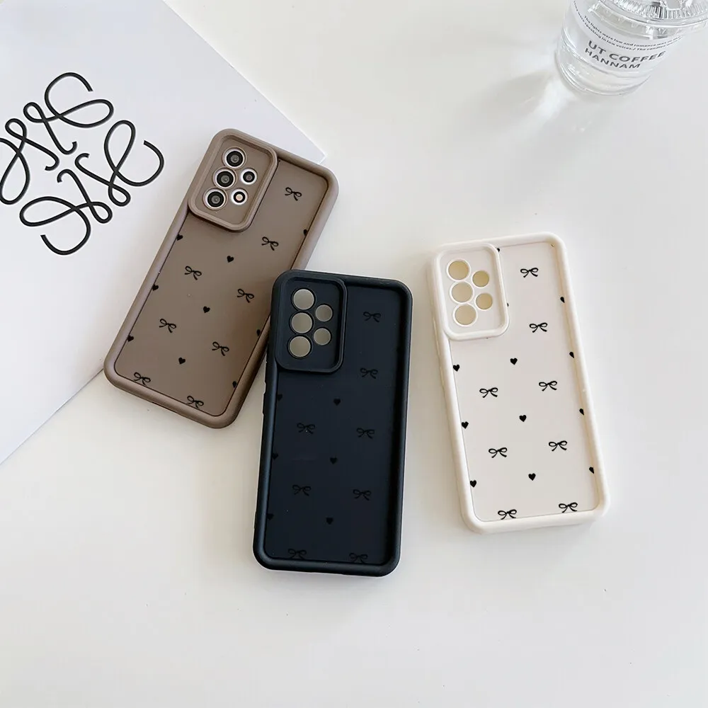 Chic Pink & Black Bow Pattern Phone Case