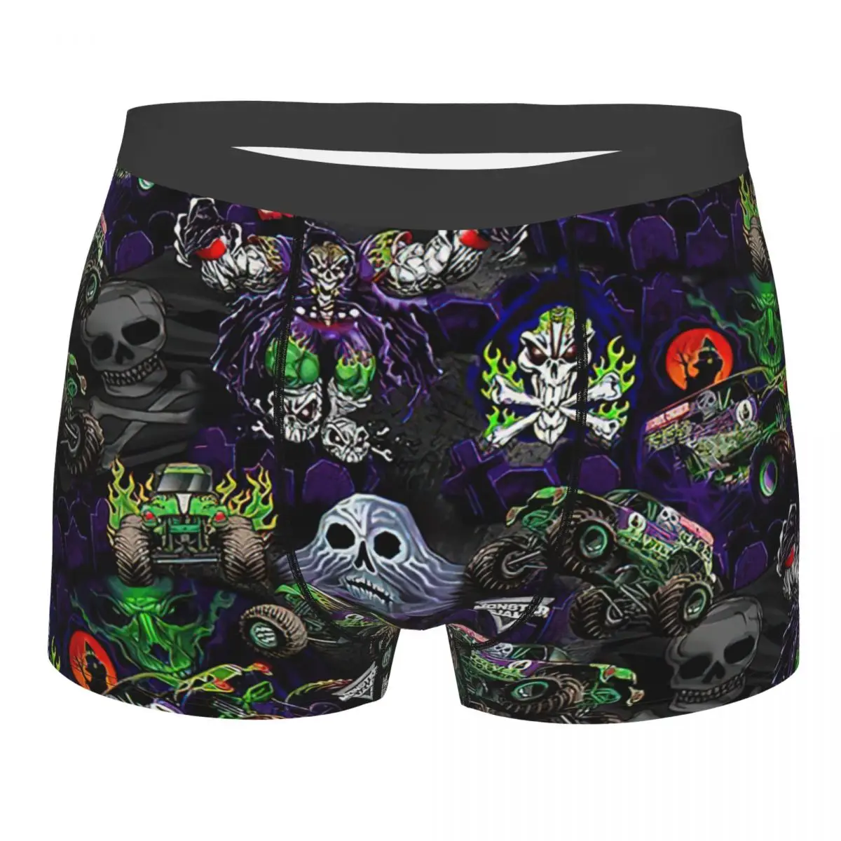 

Men's Monster Jam Underwear Cartoon Monster Truck Novelty Boxer Briefs Shorts Panties Male Soft Underpants Plus Size