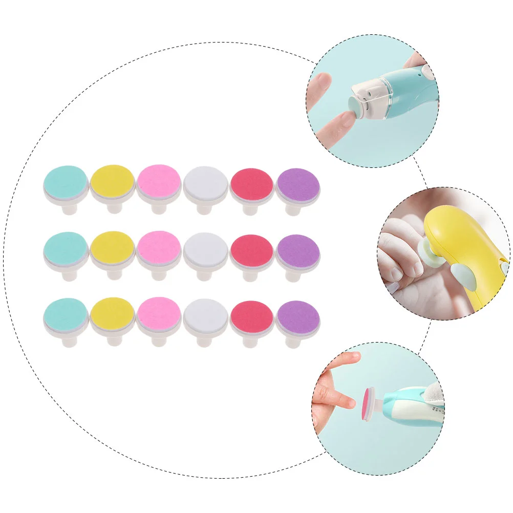 Nail Care Kit 18Pcs Baby Nail File Refill Grinding Heads Polish Disc Replacement Pad Electric Clipper Pads