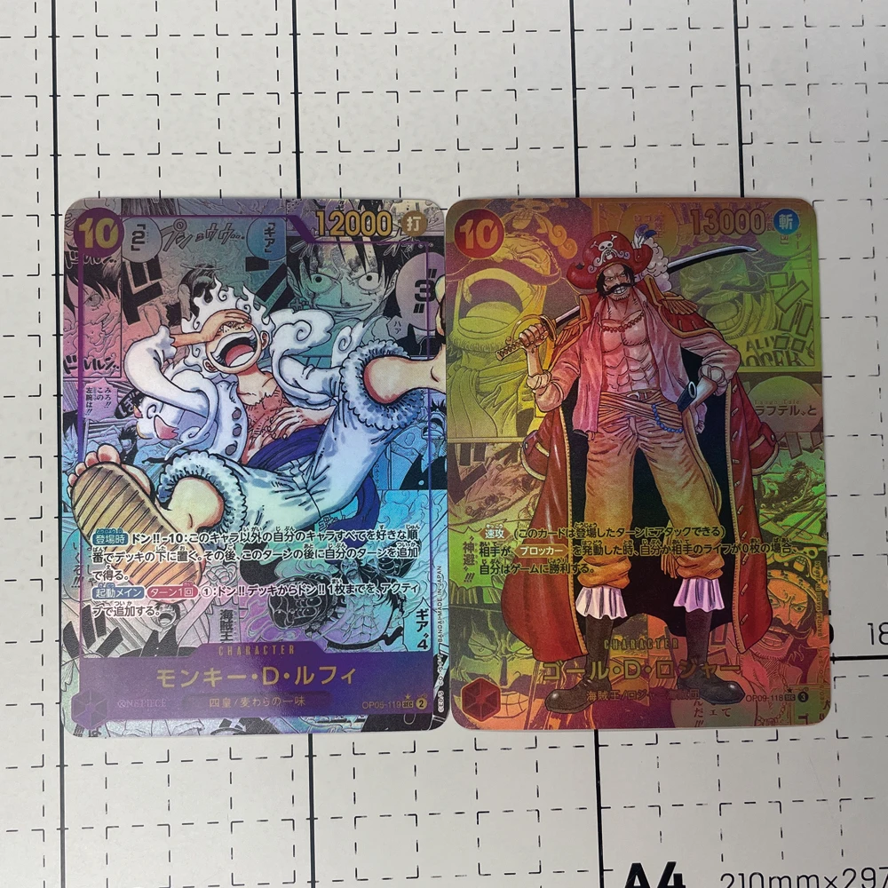 Anime-Charaktere ACG DIY hausgemachte One Piece Gol D Roger Four Emperors Nika Ruffy japanische Version Sammelkarte Kindergeschenk