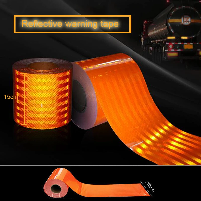 

Orange Micro Prism Reflective Tapes 15cm Wide High Intensity Waterproof Reflectors Stickers For Traffic signs Road Warning Marks