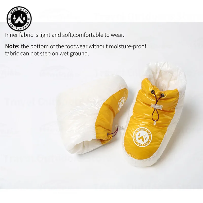 AEGISMAX WIND HARD 10D Ultralight Pro Down Shoes Cover 800FP Booties Outdoor Tent Slippers Winter Foot Socks in Sleep Bag