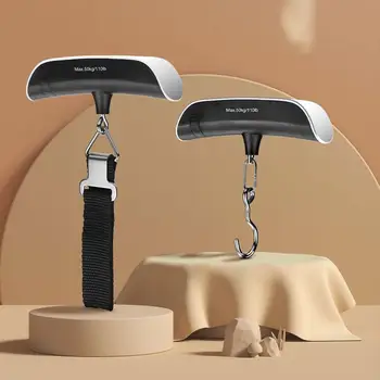 Báscula Digital Portátil de Equipaje Alta Precisión 50kg/110lb con Gancho y Pantalla LCD