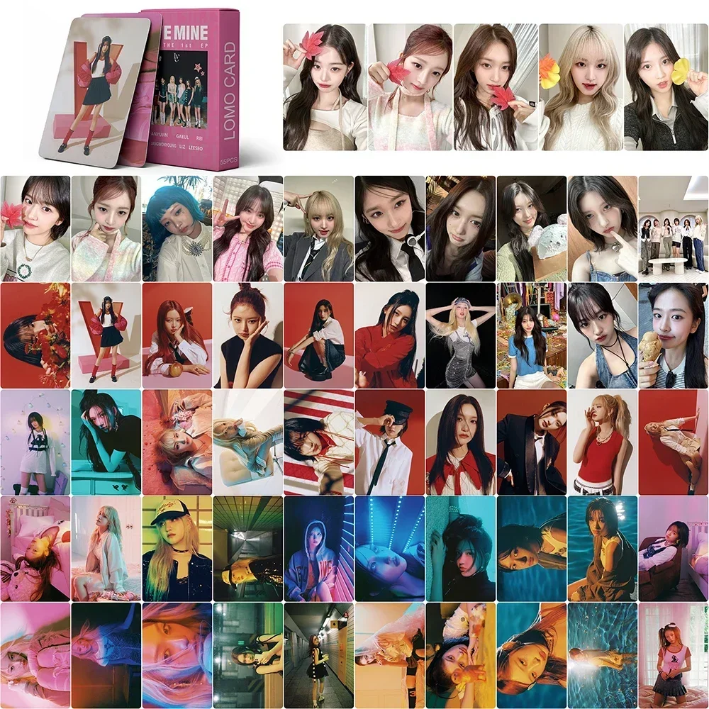 55pcs/set Kpop IVE Lomo Cards New Album I'VE MINE Lomo Card Ive Photocards  Kpop Photocards Photo Print Card