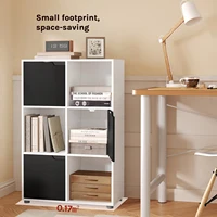 Деревянный книжный шкаф, книжная полка, офисный шкаф для хранения документов, витрина для хранения книг с 6 отделениями для гостиной, спальни, органайзер — изображение 4