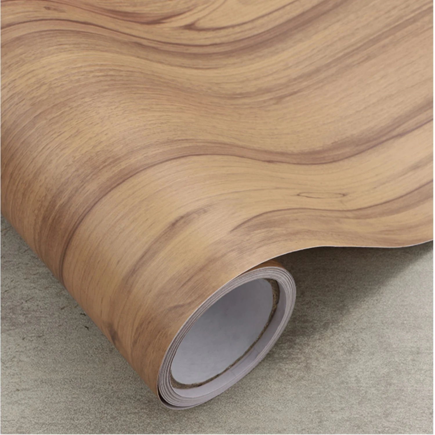 PVC 나뭇결 스티커 옷장 캐비닛 테이블 가구 리노베이션 벽지, 자체 접착 방수 벽지, 홈 데코 