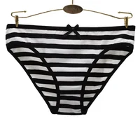 Culotte en coton rayé pour femme, slip taille moyenne, sous-vêtement doux, haute qualité, sexy, grande taille, M, L, XL, ensemble de 6 pièces 4