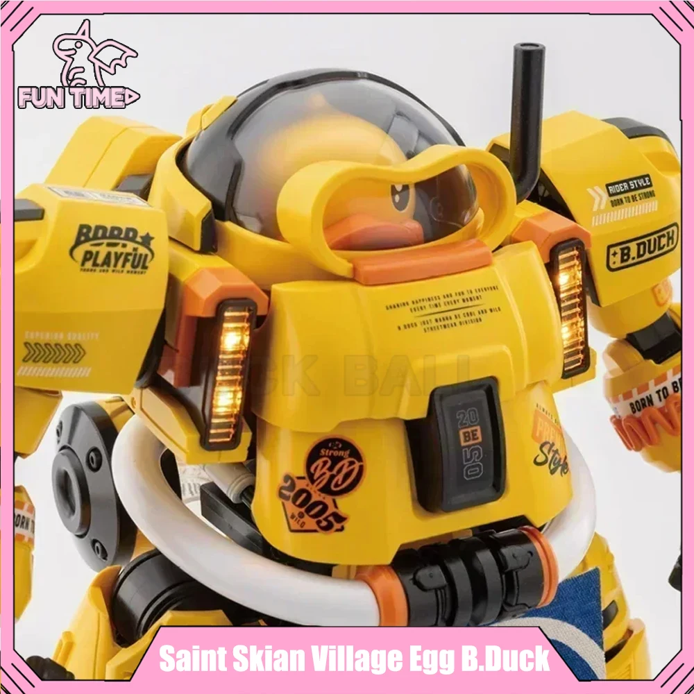

22cm Original Saint Skian Village Egg B.Duck Figure Little Yellow Duck Spartacus Guochuang Mecha Trendy Beast Assembly Kid Toy