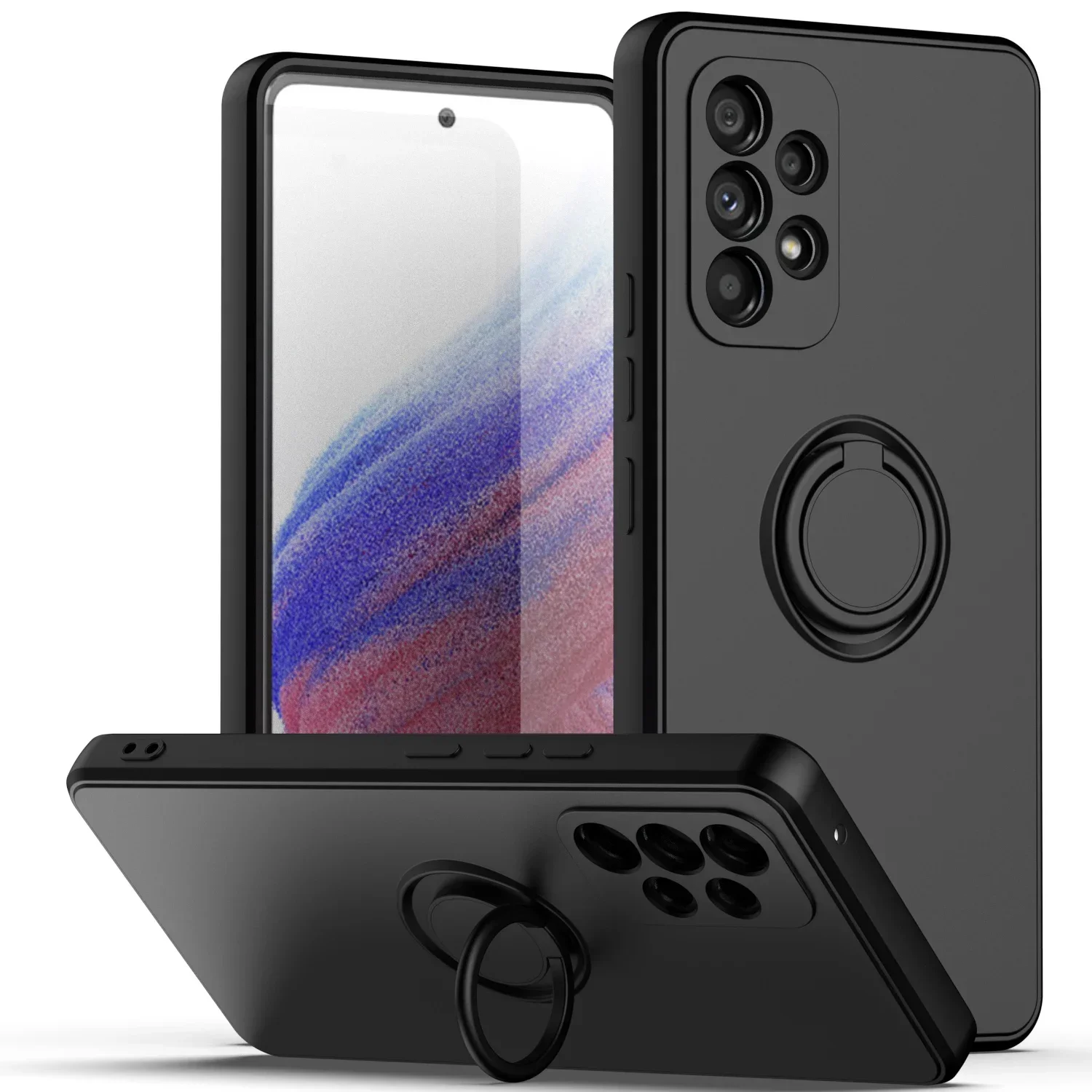 YKNIUFLY Custodia Per Xiaomi Redmi 12C Con Supporto Ad Anello – Cover Robusta Antiurto, Protezione Fotocamera, Colore Oro, Ultrasottile
